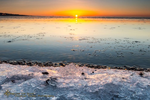 The last ice of the season -- Christian Dalbec took this lovely photo of skim ice on Lake Superior recently.