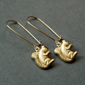 Squirrel earrings by Larissa Loden.