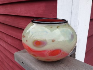 Glass bowl by Tony Scorza.