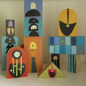 Decorated blocks produced by Catherine Benda in her 100-day project.