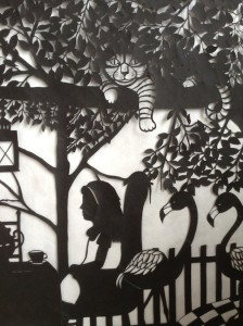 Detail from "Down the Rabbit Hole," a paper cut by Andrea Martin, is one of the pieces that will be exhibited in the Instructors Show at the Art Colony. 