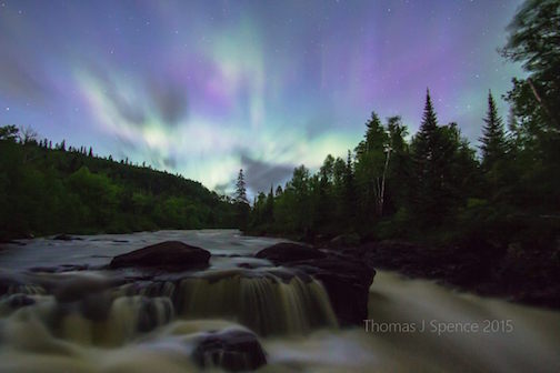 Thomas Spence will be exhibiting his work at the Cross River Heritage Center, including this photograph of the northern lights.