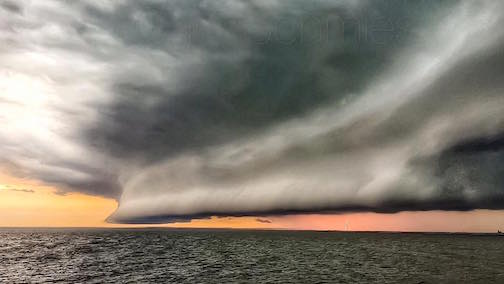 "Storm front passing over Lake Superior" by Cary Schmies.