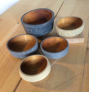 Hand-turned bowls by Jim Sannerud.