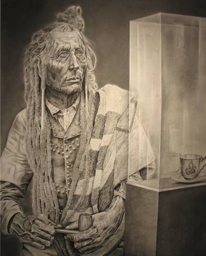 "Return of the Pipe, Museum Representation" by Mary McPherson is at the Definitely Superior Art Gallery in Thunder Bay.