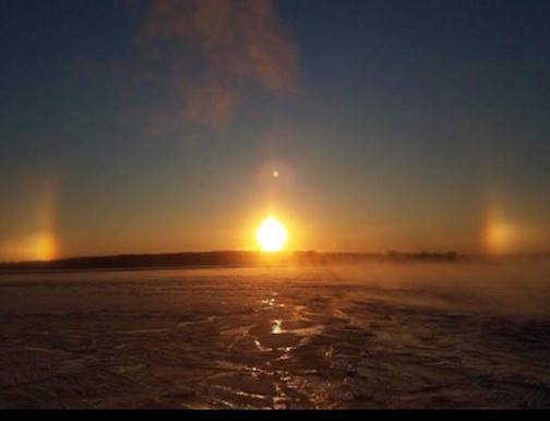 Madeline Island had Sun Dog bookends this morning by Julie Schmitt.