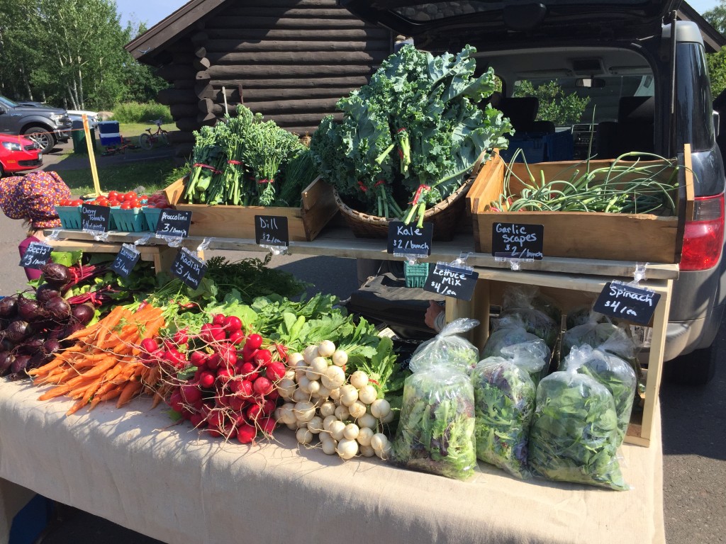 The Local Food Market features fresh fruit and vegetables, as well as baked goods, from local growers. Pictured are vegetables grown by Ian Andrus. 