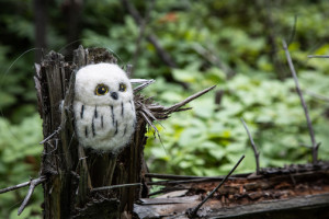 One of the felted creatures that can be found in the Felted Forest.