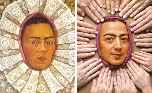 Russian artists recreate famous works at home.