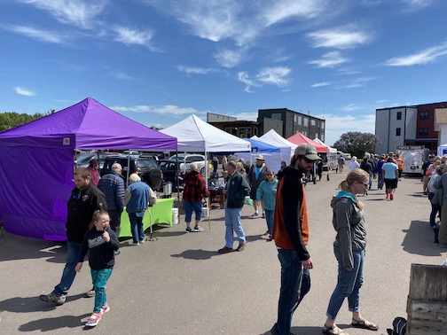 The Cook County Market is held in the parking lot of The Hub from 10 a.m. to 2 p.m. on Saturdays, featuring a wide variety of arts and crafts and live music.