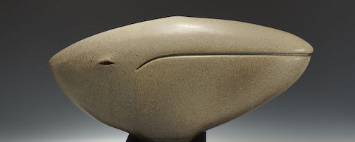 Dan Ross' sculpture, Gray Whale, is on view at the Catherine J. Murphy Gallery.
