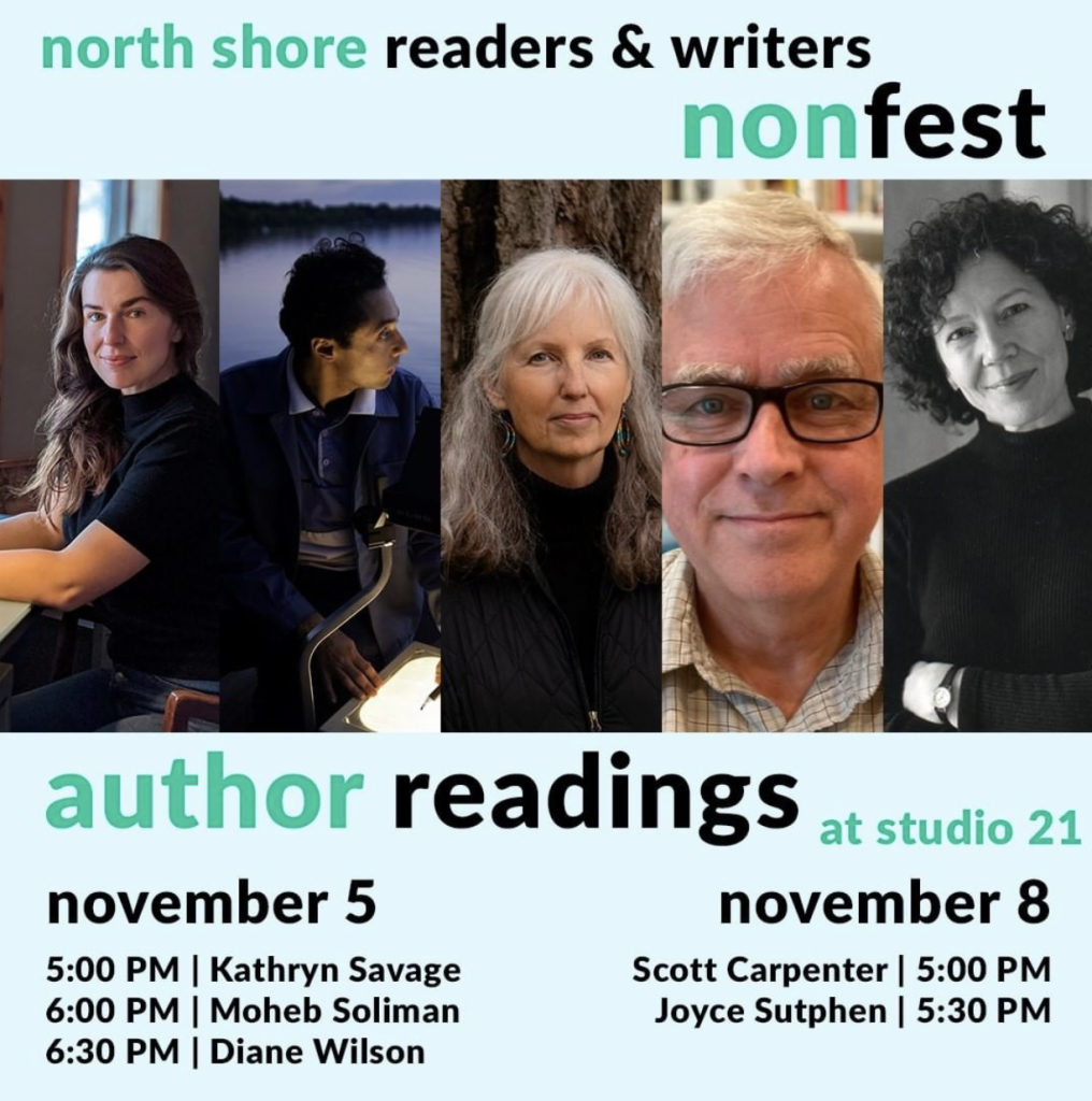 The Grand Marais Art Colony will host a series of author readings at Studio 21 for the Readers & Writers Nonfest.