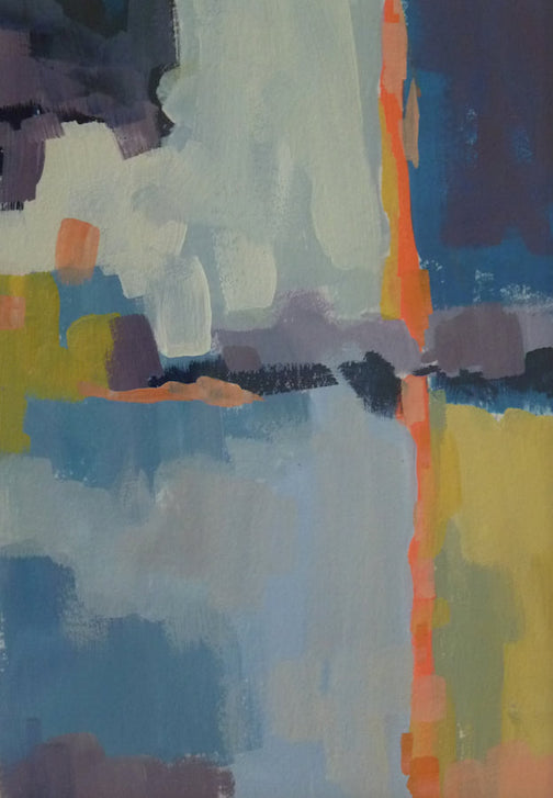 Playing with abstracts, acrylic on paper by Paula Gustafson.