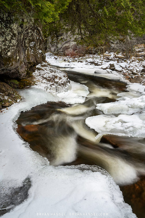 River in winter by Bryan Hansel.