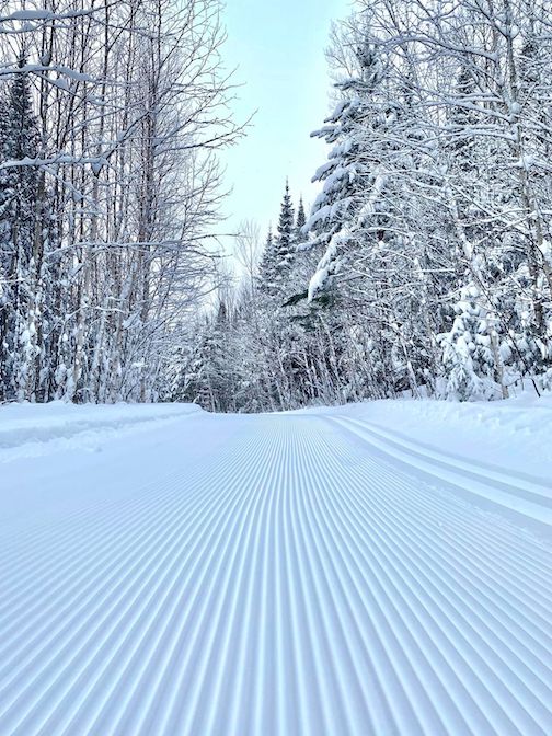 The air might be crisp this morning but the corduroy is crisper. Photograph courtesy of Golden Eagle Lodge.