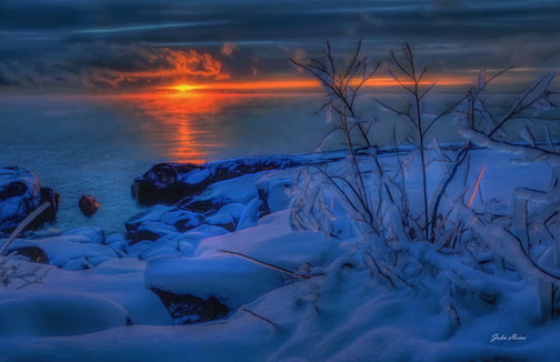 Sunset, Lake Superior by John Heino