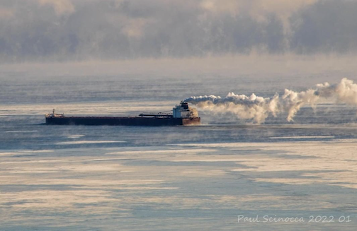 The Paul R Tregurtha departing Duluth. It was the last to arrive in 2021 and the first to leave in 2022 by Paul Scinocca. 