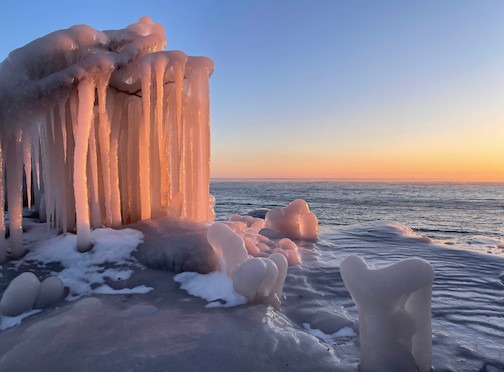Lake Superior ice siren by Ron Benson.
