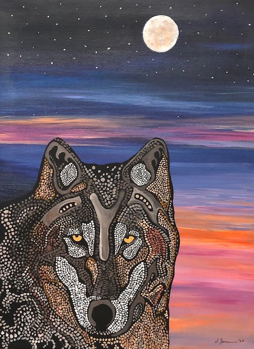 Manidoo Ma’iingan, Spirit-Wolf by Sam Zimmerman.