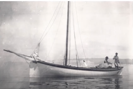 A typical commercial fishing skiff used on Lake Superior. Photograph courtesy of the Cook County Historical Society.