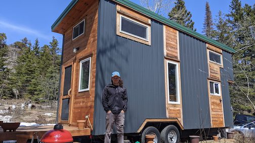Joey Pederson built this tiny home from materials reclaimed from North Shore Waste Transfer Station. Listen to the interview and see more photos here.