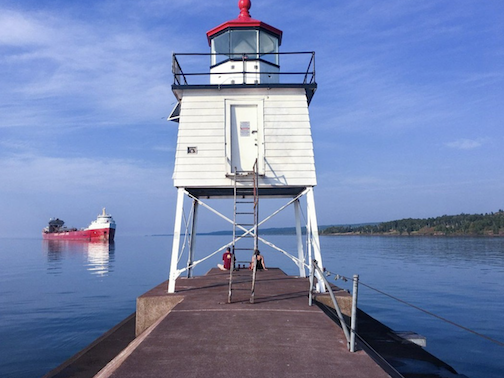 Boat coming into Two Harbors, MN. Photo courtesy of North Shore Explorer.