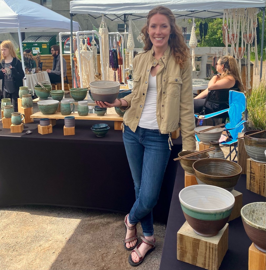Grand Marais potter Kari Carter will be selling her pottery at wild State cider. 2515 W Superior St. om Duluth on Sunday as part of the Sunday Market. The market also features other local crafts, food and music. The event is from 11 am to 3 pm on Sunday July 17.