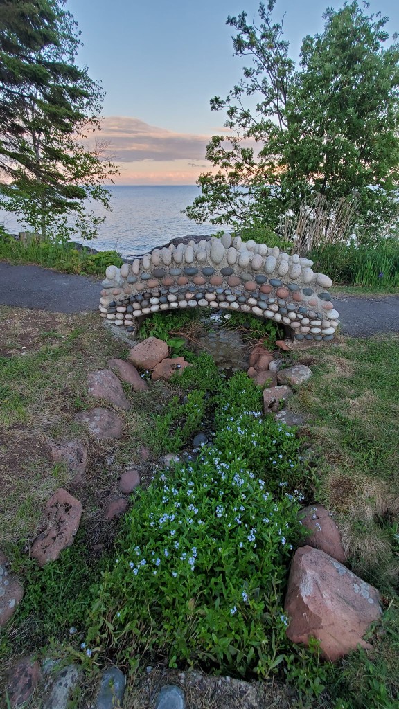 The cobblestone bridge in Tofte Park has been restored. Photo by Thomas Spence.