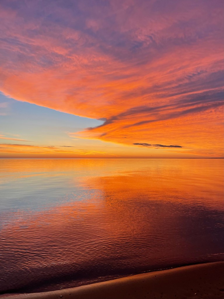 Lake superior at sunset. Photo by Mike Wiggins.