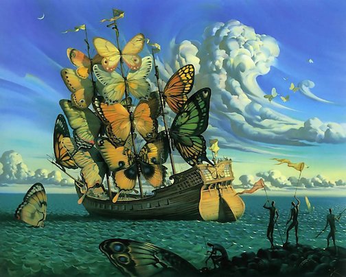 Ship With Butterfly Sails, 1937, by Salvador Dali.