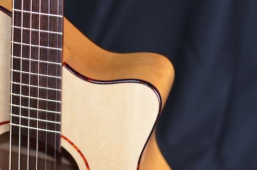Handmade guitar, detail, by David Seaton.