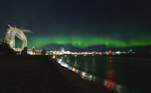 The Northern Lights in Duluth by Kristie Marie.