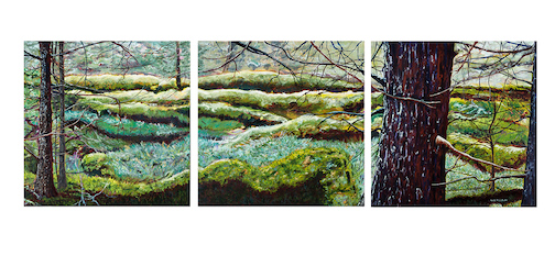 Triptych by Sandi Pillsbury. Pillsbury is one of the artists in "Muse." that opens at Studio 21 on Friday, Sept. 23.
