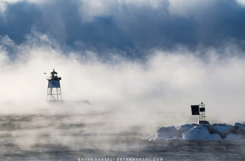 Sea smoke in November by Bryan Hansel.
