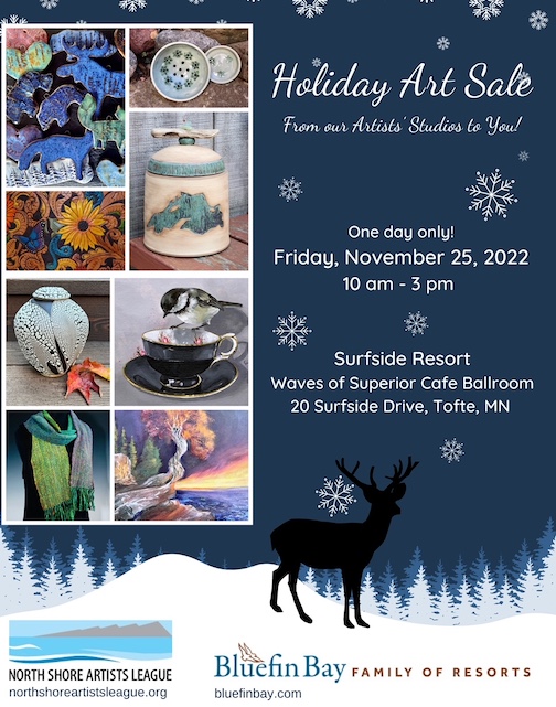 The North Shore Artists Leauge will hold a Pop-up Holdiay Art Sale at Surfside Nov. 25 from 10 am to 3 pm.