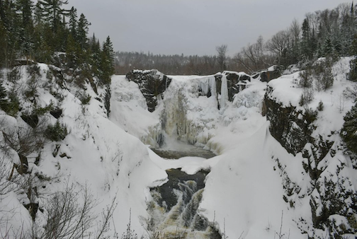 Frozen waterfall at Grand Portage by Northshore Explorer.