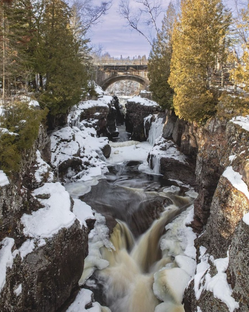 Temperance River in early winter by Me in Minnesota.