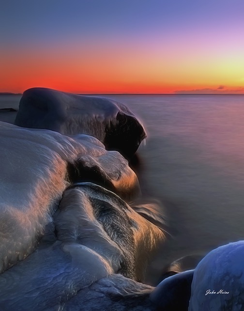 The Art of Superior. Lake Superior at sunrise by John Heino.