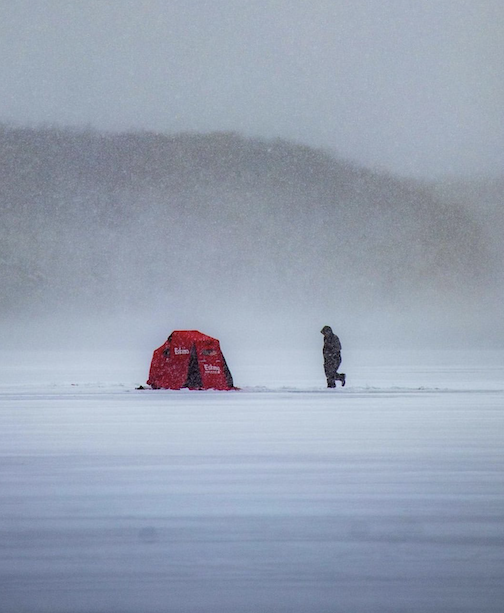 Why is it when I suggest we go ice fishing my buddies all think I walk on water? Photo by Josh Romaker.