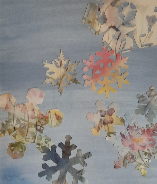 Winter Day, collage, by Nancy Seaton.