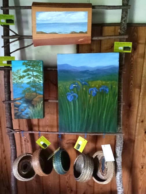 New work by Paula Sundet Wolf. She has opened Wolf Meadow Studio at 503 Caribou Trail in Lutsen. The studio features her baskets, paintings and more. It is open this weekend.