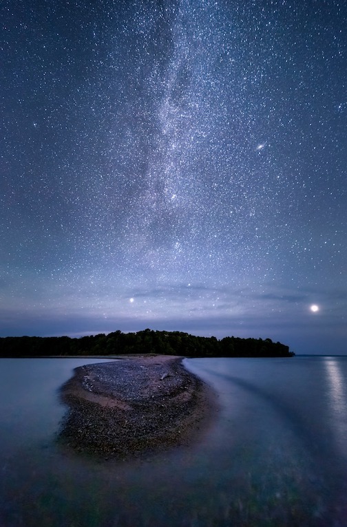 Night sky, from the Cat Island sand pit, Apostle Islands by Michael DeWitt.