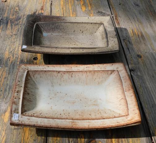 Stonware platters by Jason 'trebs. His studio is in 'schroeder and he is part of the Fall s'tudio Tour.