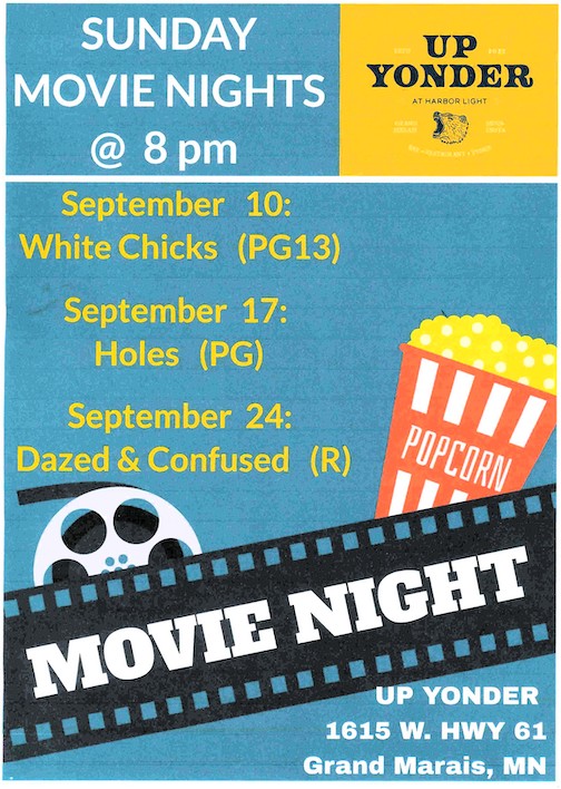 Up Yonder has started Sunday Movie nightt. The films start at 8 om and are free,.