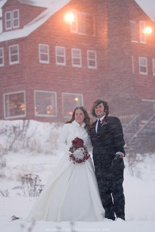 Bryan Hansel took this photo of a couple getting married at Lutsen Resort in a snowstorm, years ago.
