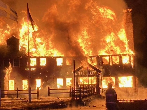  Lutsen Resort burned down Feb. 6. Photo by Kate Batten, responding EMS.