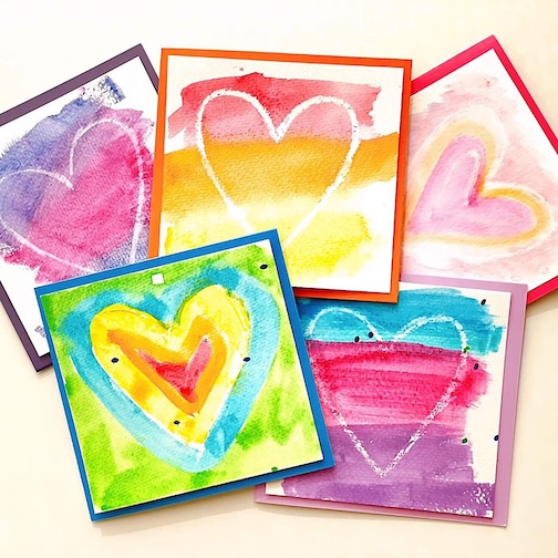Make Velentine cards at Joy and Company for Art Night on Thursday.
