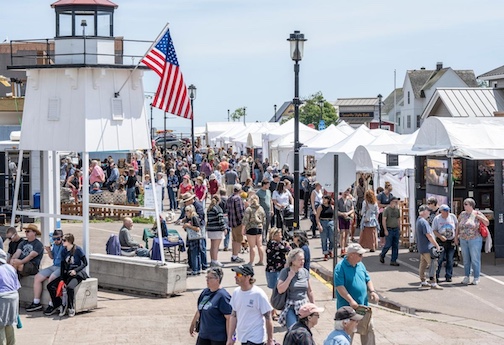 The Grand Marais Arts Festival is always a happening pace. Photo by Dnnis Chick.