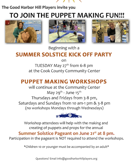 The Summer Solstice Puppet-making Workshops have started.