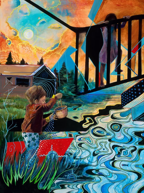 The Waters of Tomorrow, acrylic, by Moira Villiard.